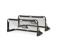 EXIT Toys Steel Football Goal Foldable - Set of 2 - Compact, Light & Moveable - Fine Mesh Net - Sl lack Design - Train Your Football Skills - Black