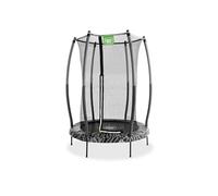 EXIT Toys Tiggy Junior Trampoline with Safety Net - ø55 - For Toddlers - Indoor and Outdoor Use - With Elastics for Smooth Bounce - With Foot Protection System - Black/Gray