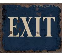 Exit Vintage Metal Signs for Wall Decor - 8 x 10 Inches Durable Aluminum Tin Sign Plaque for Home Garage Club bar Wall Art Decoration - Retro Wall Signs, Best Gift Idea