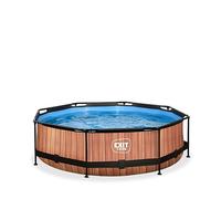 EXIT Wood Pool 10ft x 30in with Filter Pump - Brown