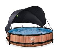 EXIT Wood pool 12ft x 30in with filter pump and canopy - brown