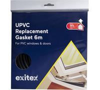 Exitex 6M Black Upvc Replacement Gasket Seal For Doors & Windows, Energy Saving Draught Excluder