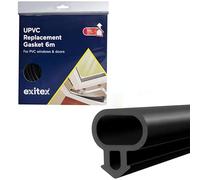 Exitex Black uPVC Push Fit Replacement Gasket Seal for Doors & Windows - Energy Saving Draught Excluder Weather Seal (6m)