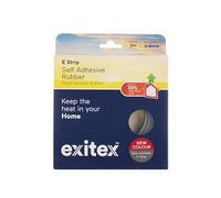 Exitex E Strip Self-Adhesive Rubber Seal - 5m Roll - Draught Excluder for Doors & Windows - Prevents Heat Loss, Blocks Dust, Dirt & Rain - Seals Gaps 2-4mm (Grey)