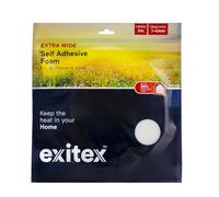 Exitex Extra Wide Self Adhesive Foam Draught Excluder - 5m White Weather Stripping for Doors & Windows, Seals Gaps 1-4mm, Energy Saving Insulation Tape