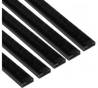 Exitex Intumescent Fire & Smoke Door Seal Strips - 5 x 1050mm Strips (5250mm Total) - Full Door Pack - Self-Adhesive (Black, 1050mm x 15mm x 4mm)