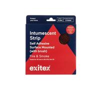 Exitex Self Adhesive Intumescent Fire Door Strip with Brush, 5.2m, Brown - Surface Mounted Door Seal, Fire & Smoke Seal, Easy Retrofit, 30 Minute Fire Protection