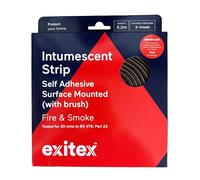 Exitex Self Adhesive Intumescent Fire Door Strip with Brush, 5.2m, Oak Finish - Surface Mounted Door Seal, Fire & Smoke Seal, Easy Retrofit, 30 Minute Fire Protection