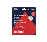Exitex Self Adhesive Intumescent Fire Door Strip with Brush, 5.2m, White - Surface Mounted Door Seal, Fire & Smoke Seal, Easy Retrofit, 30 Minute Fire Protection