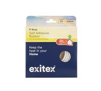 Exitex Self Adhesive P Strip Draught Excluder 5m - EPDM Rubber Weather Seal for Doors & Windows - Seals Gaps 2-5mm - Energy Saving Draft Stopper (White)