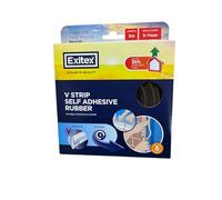 Exitex Self Adhesive V Strip Seal 5m Draught Proofing Rubber for Doors and Windows Stops Drafts 3 to 7 mm Gaps