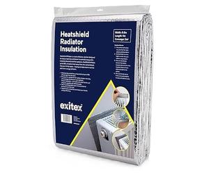 Exitex Superior Heatshield Radiator Reflector Foil 0.6m x 5m (3m²) | 3mm bubble insulation reflects heat back into the room; covers 3m² and includes self-adhesive pads. Cut to fit all radiators.