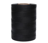 EXKALAFUL Waxed Thread,852Yards 150D 0.8mm Flat Polyester Line for Leather Sewing Repair Shoes Hand Craft DIY Production Suitable for Heavy Leather Hand Sewing (Black)