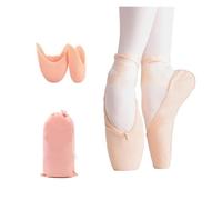 EXKURPOO Ballet Shoes Girls Ballerina Ballet Pointe Shoes Pink Red Women Satin Canvas For Dancing(Canvas shoes sets,38)