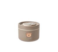 EXKURPOO Lunch Box Portable Insulated Lunch Box Thermal Bento Box Salad Food Container Box(Bear Khaki 600ml)