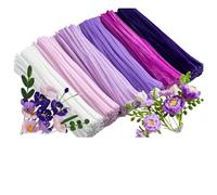 EXKURPOO Pipe Cleaners 600pcs Multi-Colored, Flower Making Kit, Arts and Craft Supplies, Pipe Cleaners, Cleaner for(6 Purple Color)