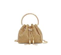 EXKURPOO Rhinestone Bags Luxury Rhinestone Pearl Evening Bag Performance Purse Sparkly Dinner Party Shoulder Messenger Clutch For Women(Gold)