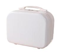 EXKURPOO Small Suitcase 14 Inch Cosmetic Bag Small Women Travel Suitcase Luggage Compressive Material(White)
