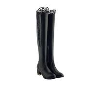 EXKURPOO Women's Boots Women Boots Black Over The Knee Sexy Female Autumn Winter Lady Thigh High(Black,8.5)