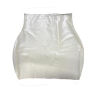 EXLATEX Women's Latex Rubber Gummi Black Mini Skirt, Transparent, L