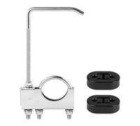 EXLECO 304 Stainless Steel Exhaust Clamp with Hanger, Exhaust Rubber, 70 mm | Universal Exhaust Holder, Electropolishing the Surface, Exhaust Clamp with Hanger, Heavy Duty Exhaust U Combs for Car, Truck