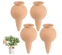 EXLECO 4 x Clay Cones Irrigation 100 ml, Watering Balls Clay Plant Watering Cone for Self-Watering, Water Dispenser, Plants, Holiday Watering System for Balcony, Potted Plants, Flower Pot