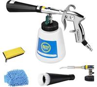 EXLECO Car Cleaning Gun, Interior Cleaner, Washing Gun, 60 L 6~9.2 Bar, Compressed Air Cleaning Gun, Indoor Wash Gun, Portable Spray Gun with Brush, Metals Pipe Towel