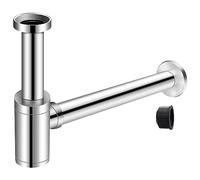 EXLECO Chrome Bottle Trap 1 1/4" Stainless Steel Siphon Bathroom Basin Bottle Trap Universal Tube Siphon