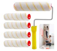 EXLECO Paint Rollers Set 5 × 25 cm Foam Sleeves Paint Brush Mini Roller Kit for Decorating Walls and Home