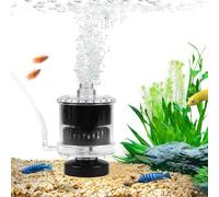 EXLECO Small Aquarium Sponge Filter with Bubbler Hose, Mini Aquarium Inner Filter for 30-60L Aquarium, Internal Filter with Filter Material, for Betta Shrimp (Air Pump Not Included)
