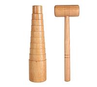 Exliy Jewelry Making Adjust Tool,2pcs / set Wooden Mandrel Sizer Bangle Bracelet Sizer Tool with Jewelry Mallet Jeweler's Hammer Bangle Size Measure Gauge for Jewelry Making Repairing