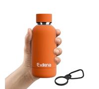 Exllena Insulated Water Bottle 350ml with Clip, Keeps Drinks Cold 24 Hrs/Hot 12 Hrs, BPA Free (Orange)