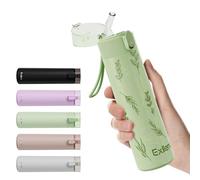 Exllena Small Water Bottle 270ml with Straw - Small Flask with One-Hand Open Design, Leak-Proof Locking Lid, 4-6 Hours Hot/Cold Retention and Portable for Coffee, Milk, or Any Beverage(Floral)
