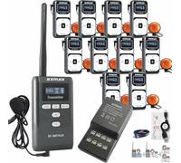 EXMAX EX-100 PLUS 72MHz Wireless Tour Guide System Earhook Headset Mic for Exhibit Church Simultaneous Interpreting Teaching Museum Wedding(1 Transmitter 10 Receivers with 16socket Charger)