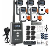 EXMAX EX-100 Plus 72MHz Wireless Tour Guide System Translator Headset Device Channel 99 Voice Audio Transmission System for Church simultaneous Training Wedding Hajj (1 Transmitter & 5 Receivers)
