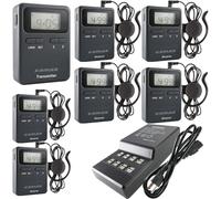 EXMAX® EX-815 UHF 815-823MHz Wireless Tour Guide Monitoring Acoustic Audio Voice Transmission System 99 Channels for Tourism Conference Training Hajj Church Simultaneous Field Interpretation-1T6R
