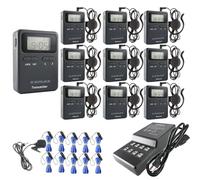 EXMAX® EX-815 UHF Wireless Whisper Acoustic Digital Transmission Tour Guide System 99 Channels for Tourism Traveling Conference Training Hajj Church Teaching Simultaneous Field Interpretation-1T9R