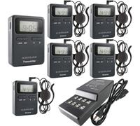 EXMAX® EX-815 UHF Wireless Whisper Acoustic Digital Transmission Tour Guide System 99 Channels for Tourism Traveling Conference Training Hajj Church Teaching Simultaneous Field Interpretation-1T5R