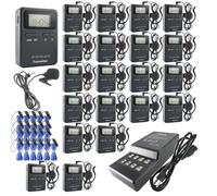 EXMAX® EX-815 UHF Wireless Whisper Acoustic Digital Transmission Tour Guide System 99 Channels for Tourism Traveling Conference Training Hajj Church Teaching Simultaneous Field Interpretation-1T20R