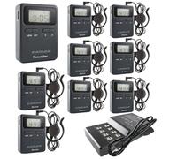 EXMAX® EX-815 UHF Wireless Whisper Acoustic Digital Transmission Tour Guide System 99 Channels for Tourism Traveling Conference Training Hajj Church Teaching Simultaneous Field Interpretation-1T8R