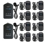 EXMAX EXD-101 2.4G Wireless Handfree Tour Guide System Translation Equipment with 9999 Channels for Tour Guide, Interpreter, Coach, Trainee(2 Transmitters 8 Receivers)