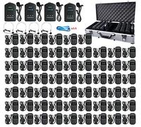 EXMAX EXD-101 2.4G Wireless Tour Guide Monitoring Voice Audio Transmission System + Aluminium Alloy Charge Case for Training Teaching Conference Tourism Museums - 4 Transmitters & 60 Receivers