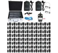 EXMAX EXD-101 2.4GHz Church Translation System Wireless for Civic Meeting, Summit, Bus sightseeing, Houses of Worship, International Conventions - 2 Transmitters 80 Receivers & Silver Storage Case