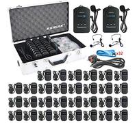 EXMAX EXD-101 2.4GHz Wireless Interpretation Voice Transmission System,Support 2 Transmitters Talking, Idea for Church, Presentations,Summit - 2 Transmitters & 30 Receivers with 32-slot Charging Case