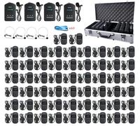 EXMAX EXD-101 2.4GHz Wireless Tour Guide/Monitoring Audio System with Charging Case for Tour Guide,Tourism,Conference,Training,Church(4 Transmitters 56 Receivers with 64-slot Charging Case)