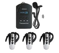 EXMAX EXD-6824 2.4G Wireless Simultaneous Interpreting System Voice Transmission Translation System Ideal for International Conference Exhibition Presentations-1 Transmitters & 3 Receivers