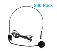 EXMAX MHX-03 Mini 3.5mm Standard Connector Jack Headset Microphone for Belt Pack Mic System,Voice Amplifier,Teachers, Speakers, Yoga Instructors, Presentations, Seniors and Tour Guides - 200 Pack