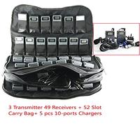EXMAX® Shoulder Carry Storage Bag Handbag with 52-slot Bag for Wireless Tour Guide System,Tourism,Conference,Training,Church,Outdoor Scenic Spots(3 Transmitters 49 Receivers with 52-slot Storage Bag)
