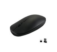EXMAX wireless 2.4GHz dual-mode thin and light rechargeable mouse, with nano USB-A and USB-C receivers, compatible with laptops, desktop computers, tablets and mobile phones
