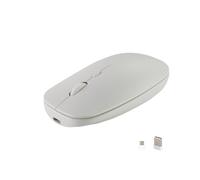 EXMAX wireless 2.4GHz dual-mode thin and light rechargeable mouse, with nano USB-A and USB-C receivers, compatible with laptops, desktop computers, tablets and mobile phones (white)